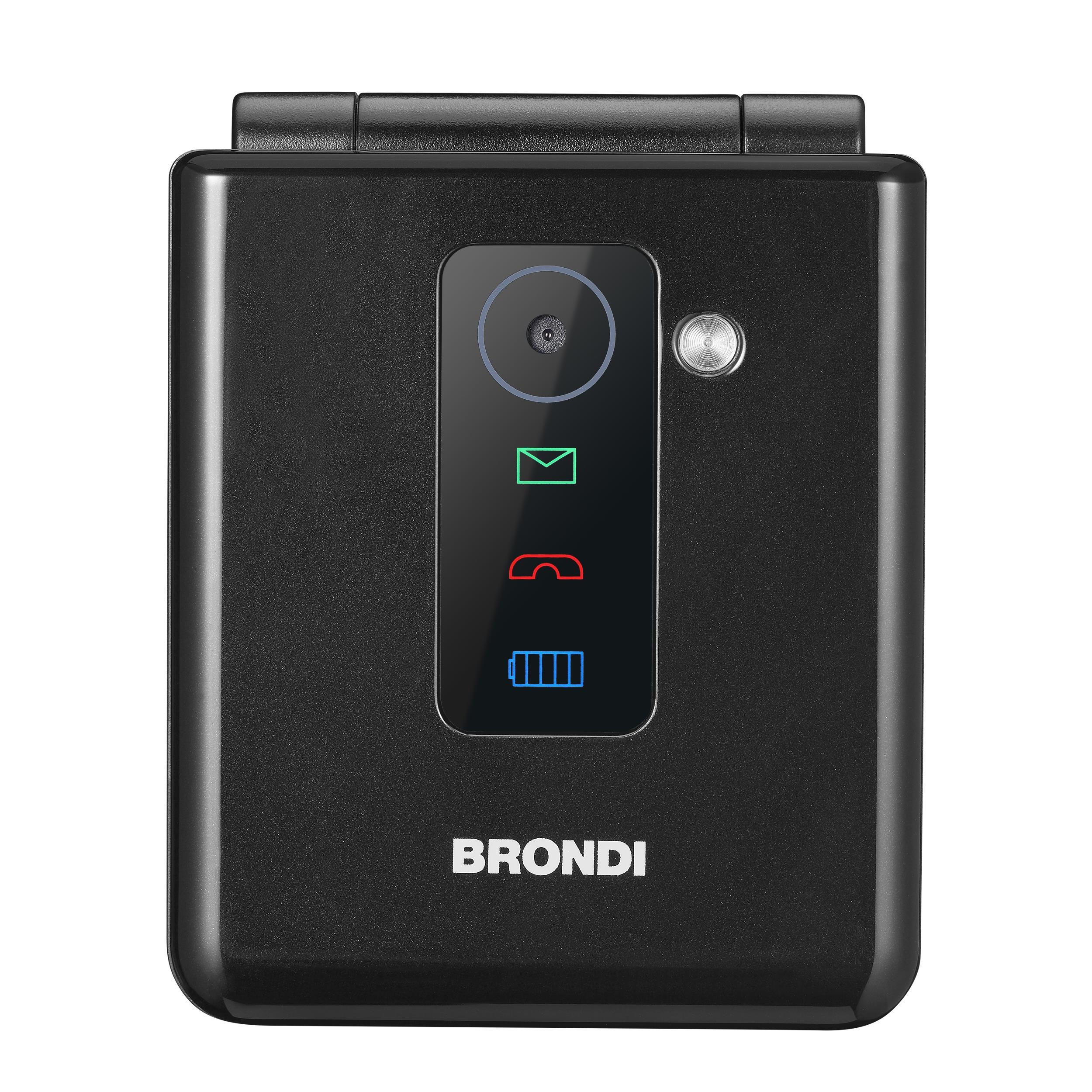 Brondi Flipper Nero Cellulare Flip Dualsim Display 2.4 Pollici