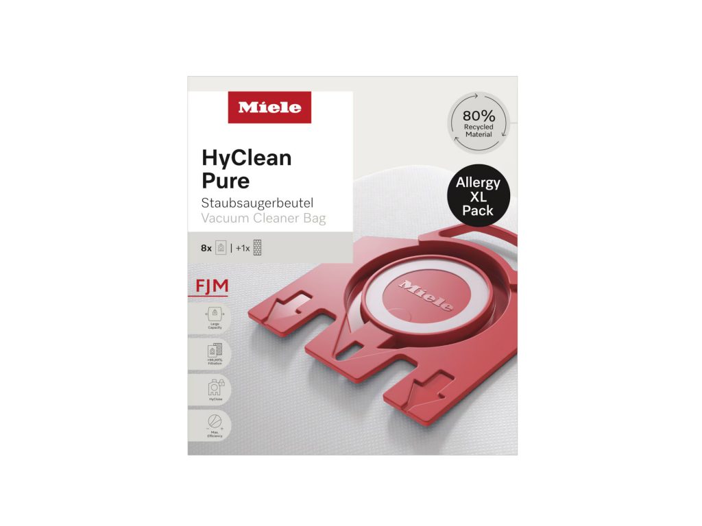 Miele Allergy XL-Pack HyClean Pure Confezione 8 Sacchetti e 1 Filtro per Compact