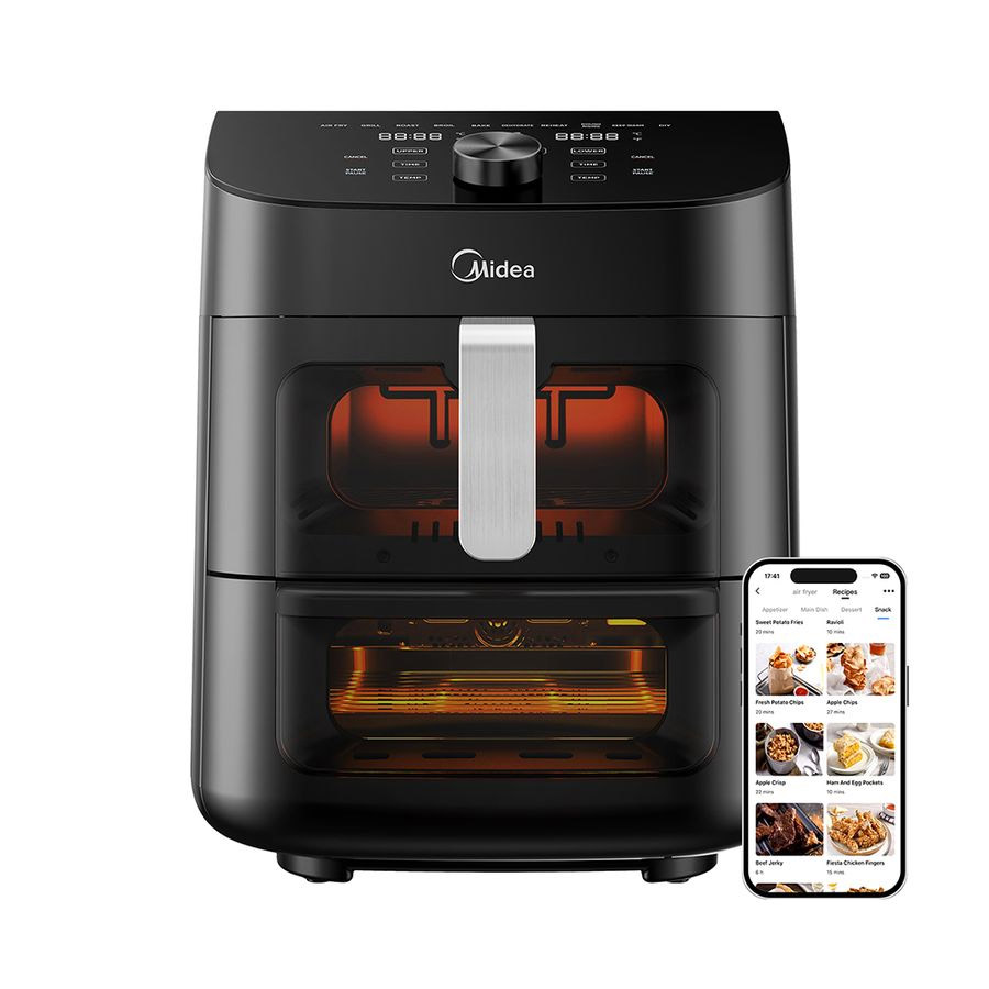 Midea MAD1100DADK Friggitrice ad Aria 1700W 2 Zone di Cottura 6 e 5 Litri