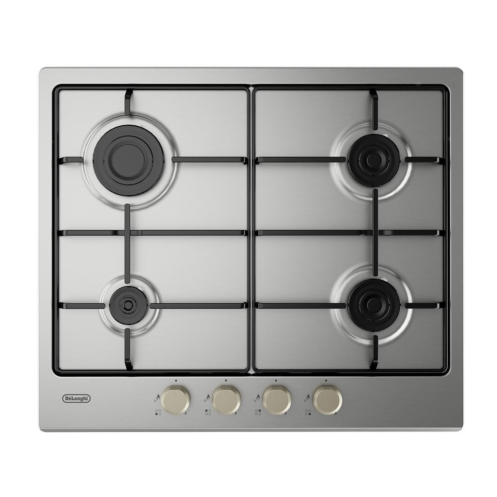 De Longhi YLG60F Piano Cottura a Gas 60CM 4 Fuochi con Griglie Smaltate