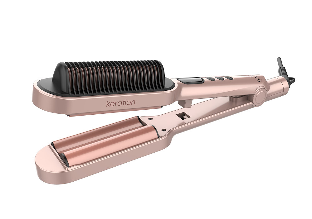 Gama GI1901 Microglitt Waver Brush Keration Piastra per Capelli 2 in 1