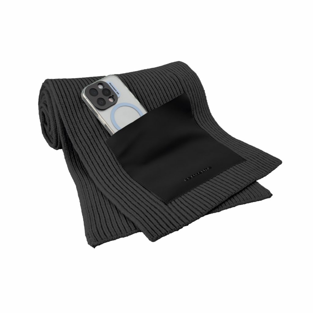 Case Me Sciarpa Nera con Tasca per Smartphone