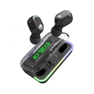 SBS MHTWSKOMBOBTK Auricolari TWS con Custodia di Ricarica e Schermo LCD
