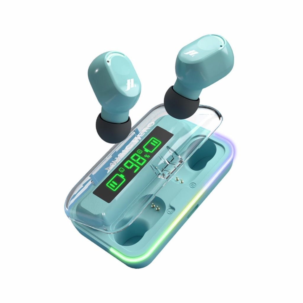 SBS MHTWSKOMBOBTB Blu Auricolari TWS con Custodia di Ricarica e Schermo LCD