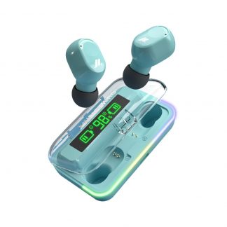 SBS MHTWSKOMBOBTB Blu Auricolari TWS con Custodia di Ricarica e Schermo LCD