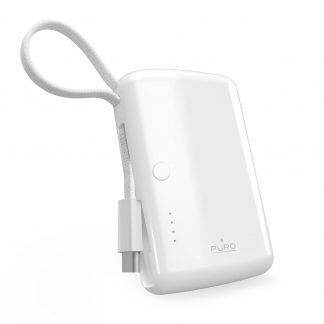 Puro PUFCBB100C1USBCWHI Powerbank 10000mAh con Cavo USB-C Integrato