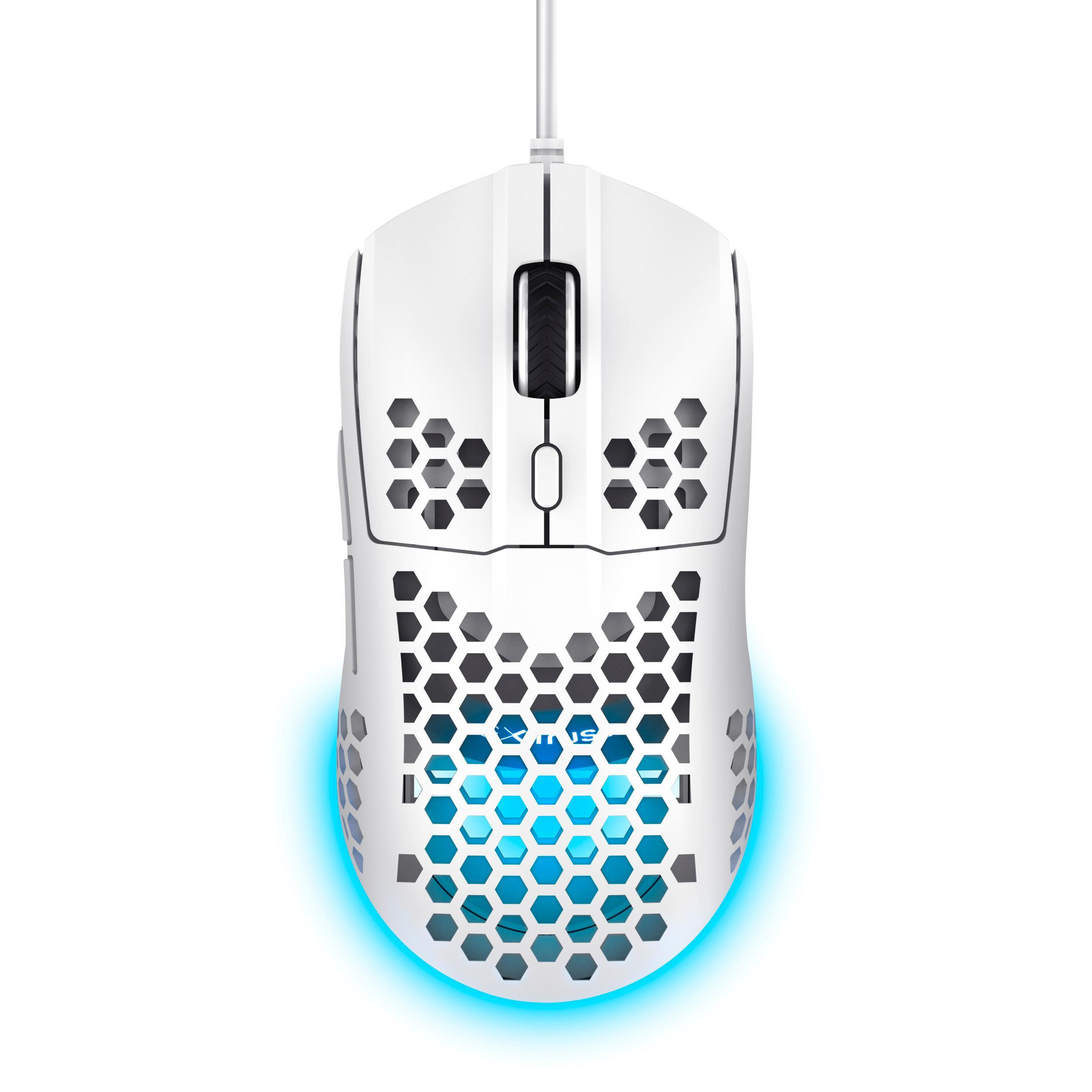 Trust GXT928 Helox White Mouse Gaming Wired con Illuminazione RGB
