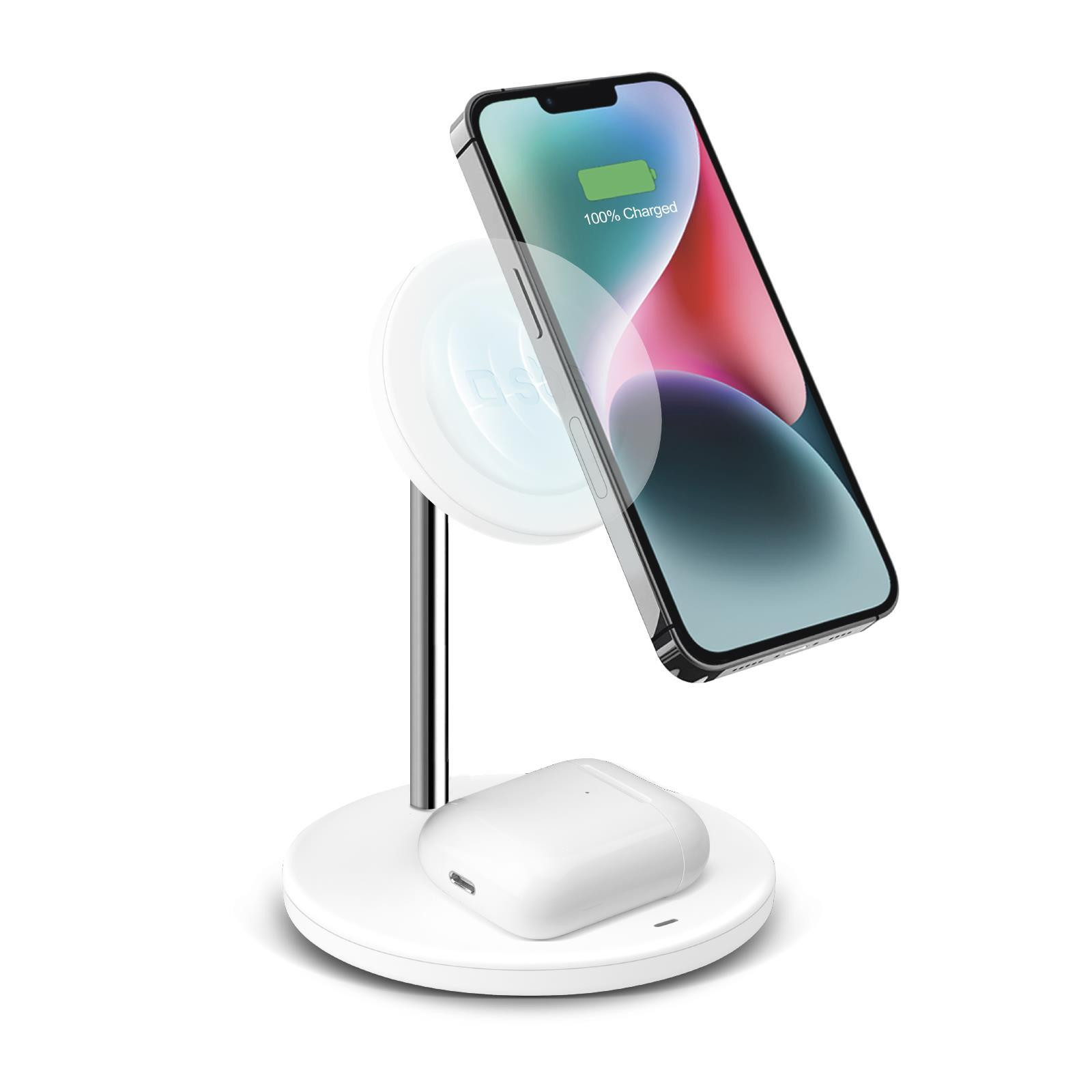 SBS TEWIRMAG2IN1 Stazione Ricarica Wireless 2 in 1 per iPhone e Android