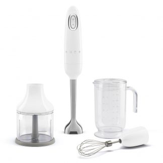 SMEG HBF03WHEU FRULL.IMMERS. 700W LAME INOX +3ACCESSORI BIANCO FRULLATORE A IMMERSIONE