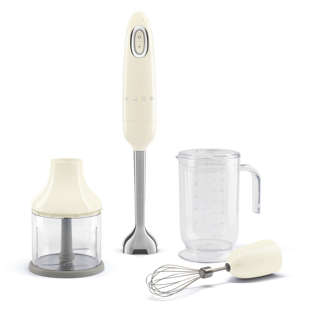 SMEG HBF03CREU FRULL.IMMERS. 700W LAME INOX +3ACCESSORI PANNA FRULLATORE A IMMERSIONE