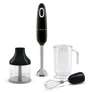 SMEG HBF03BLEU FRULL.IMMERS. 700W LAME INOX +3ACCESSORI NERO FRULLATORE A IMMERSIONE