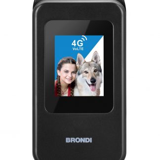 Brondi Amico Speciale 4G Black Metal Telefono Cellulare a Conchiglia Dual Sim