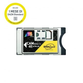 Digiquest CAM Tivusat 4K Ultra HD con Smartcard Tivusat Inclusa con 1 Mese DAZN