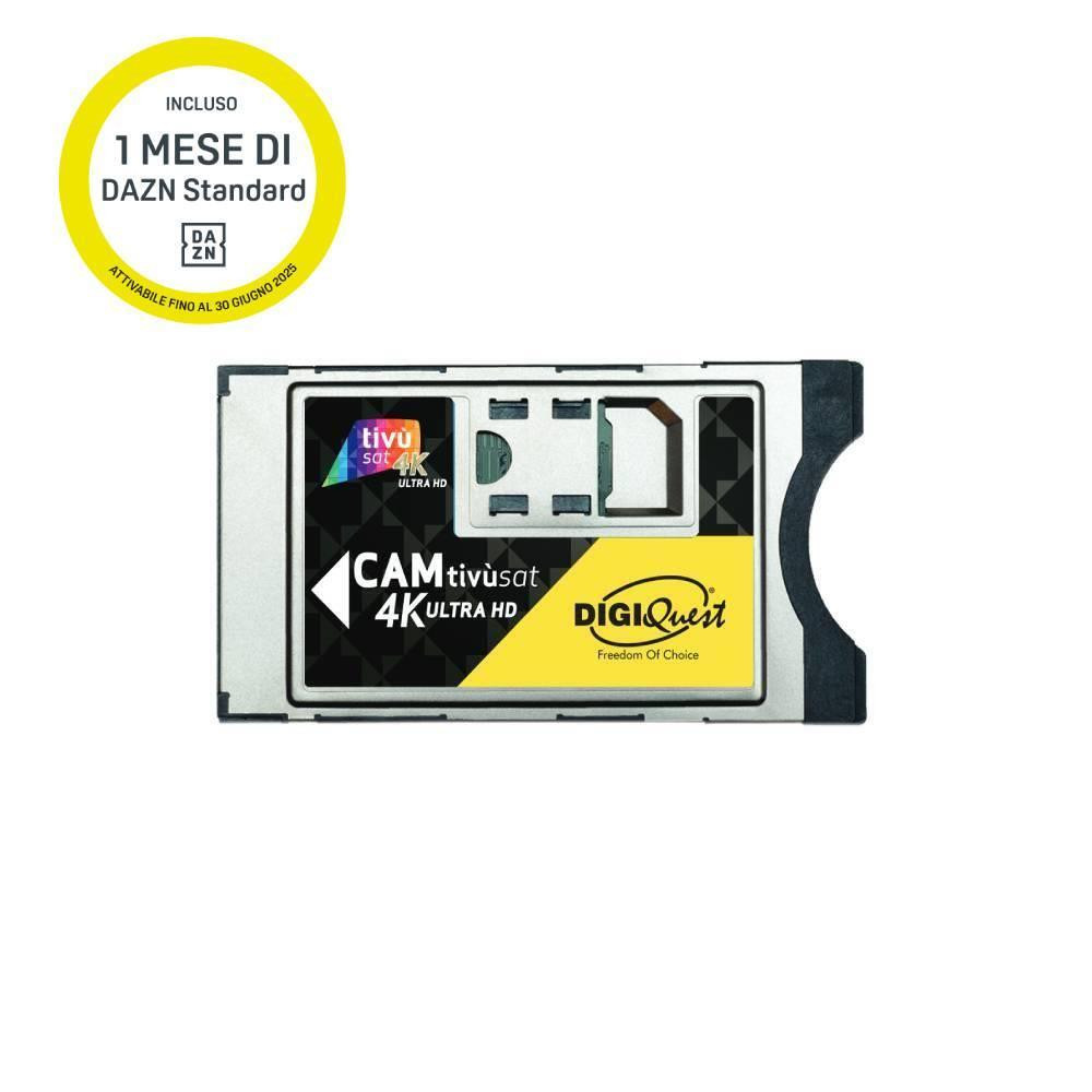 Digiquest CAM Tivusat 4K Ultra HD con Smartcard Tivusat Inclusa con 1 Mese DAZN