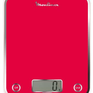 Moulinex Optiss BN50U3 Rossa Bilancia da Cucina in Vetro Portata Max 5 KG