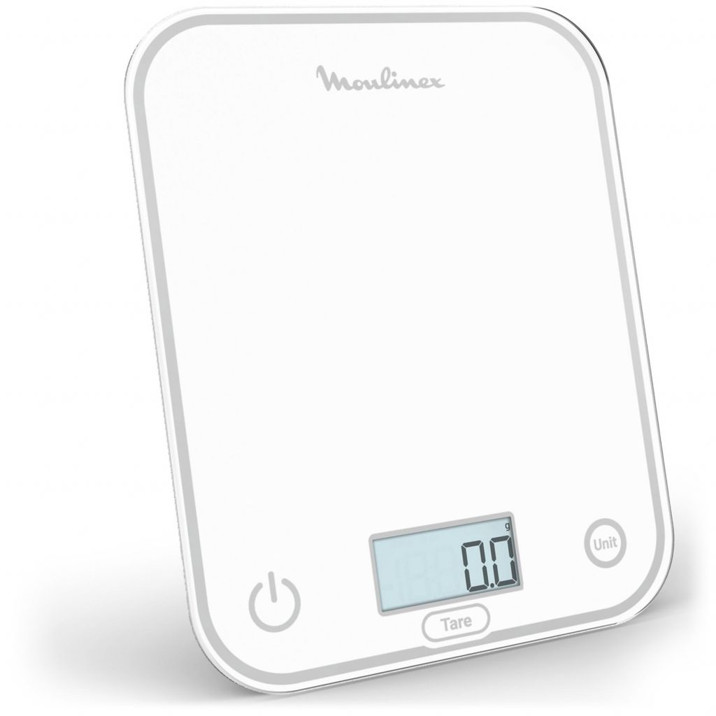 Moulinex Optiss BN50U0 Bianca Bilancia da Cucina in Vetro Portata Max 5 KG