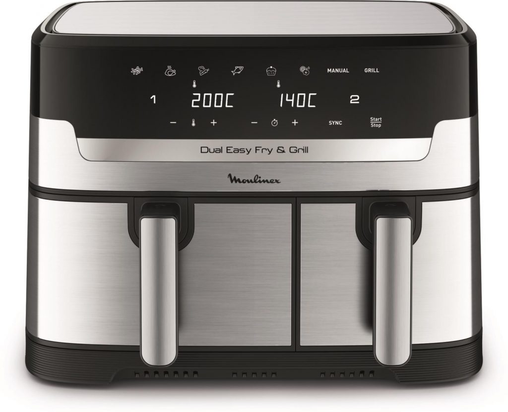 Moulinex Dual Easy Fry e Grill Friggitrice Ad Aria 2700W 2 Cestelli 8.3 Litri