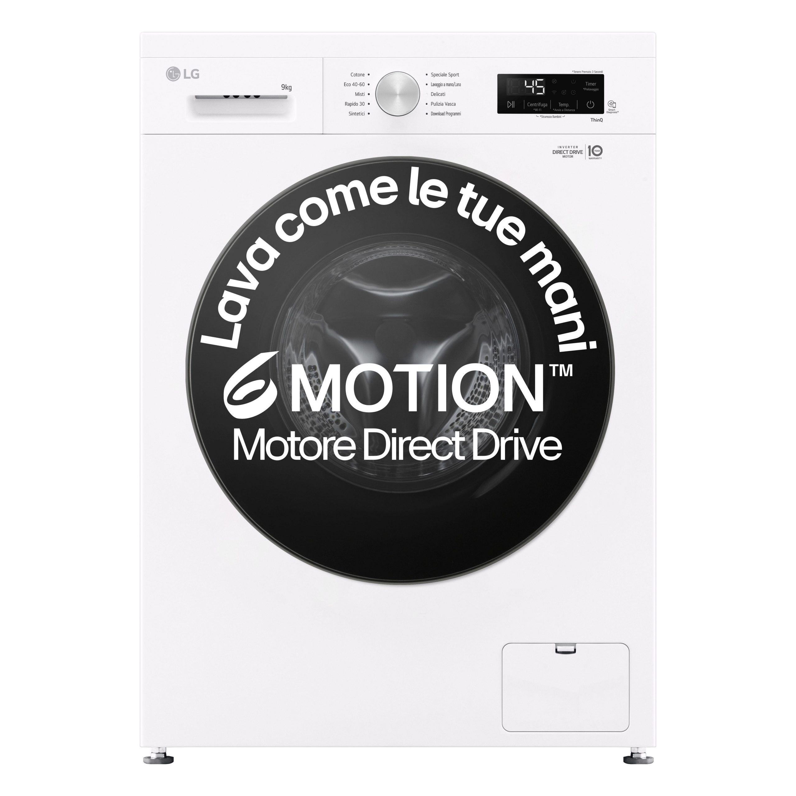 LG F4NX1009NWB Lavatrice Carica Frontale 9KG 1400 Giri Wi-Fi
