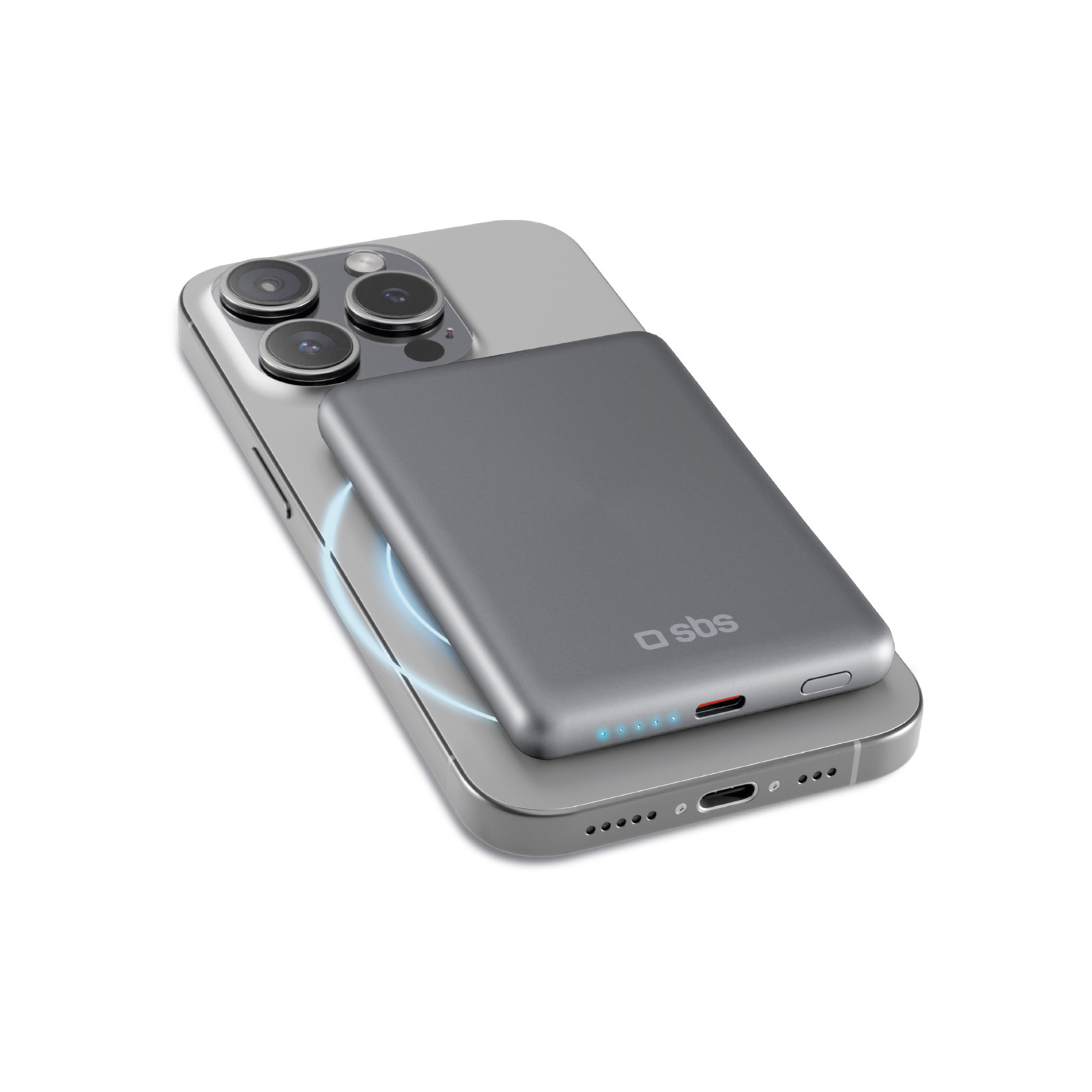 SBS TEBB5000MAGSLIM Powerbank 5000mAh Type-C Compatibile con MagSafe