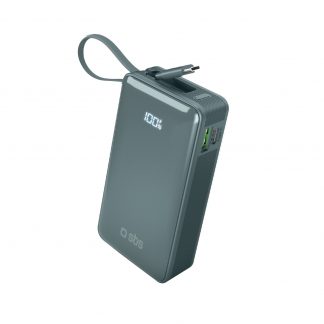 SBS TTBB10000LCDTCPD20A Azzurro Powerbank 10000mAh 20W Display e Cavo Integrato