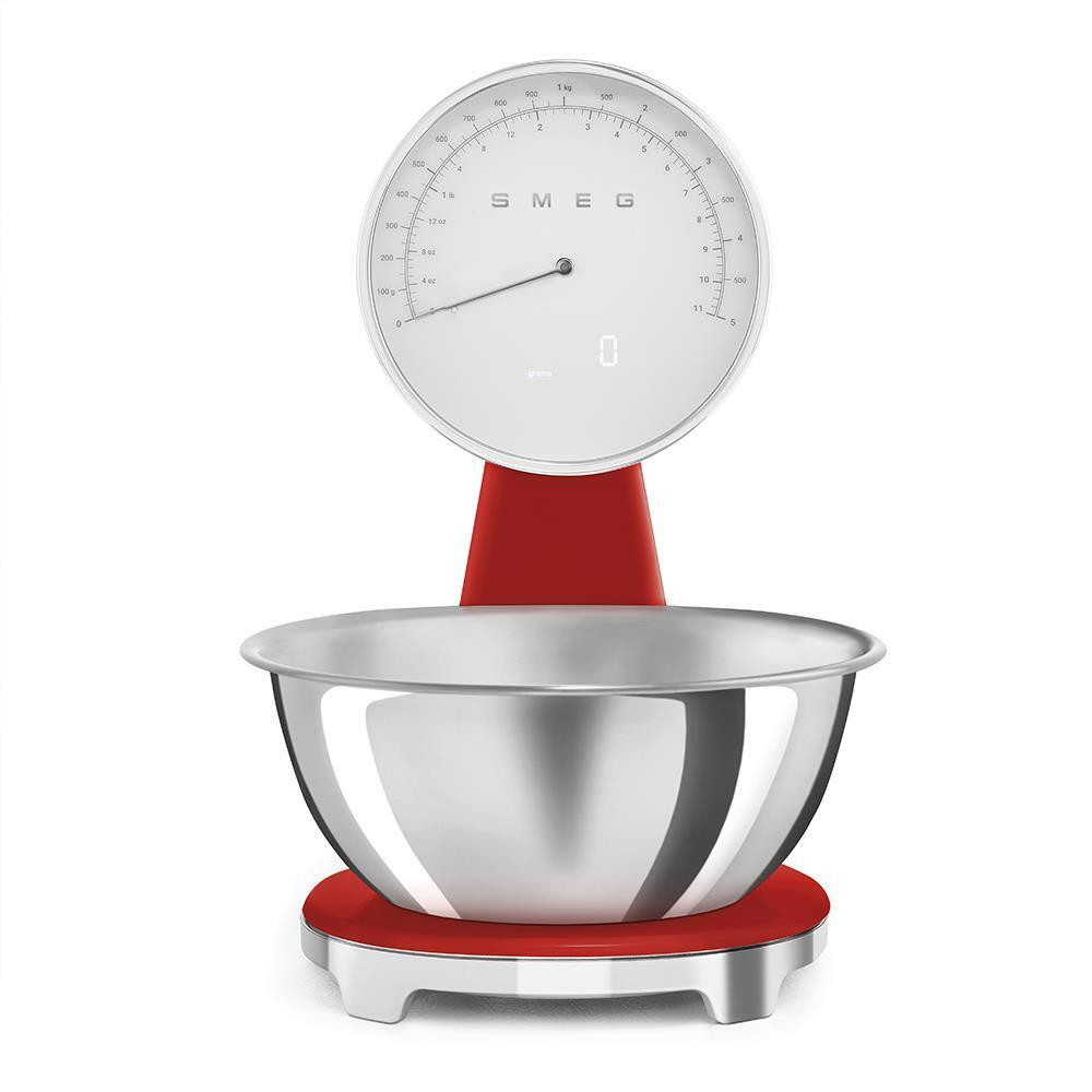 Smeg KSF01RDWW Rosso Bilancia da Cucina Portata Max 5KG Stile Anni 50