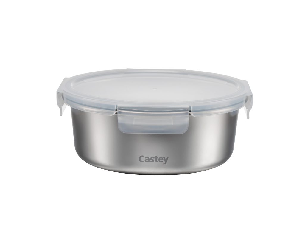 Castey SCB1500 Contenitore Inox Tondo 1500ML con Coperchio Ermetico