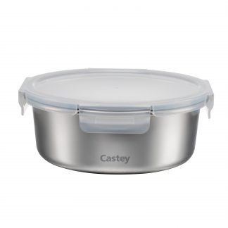 Castey SCB1500 Contenitore Inox Tondo 1500ML con Coperchio Ermetico