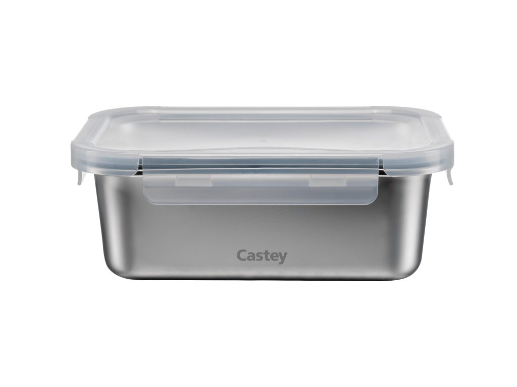 Castey SCA1780 Contenitore Inox Rettangolare 1780ML con Coperchio Ermetico