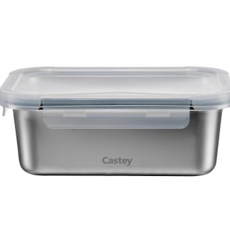 Castey SCA1200 Contenitore Inox Rettangolare 1200ML con Coperchio Ermetico