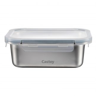 Castey SCA800 Contenitore Inox Rettangololare 800ML con Coperchio Ermetico