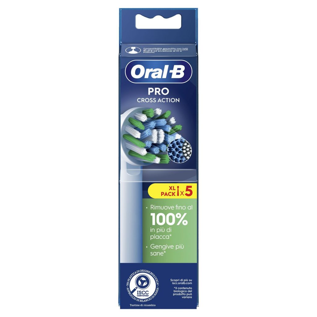 Oral-B EB50 Testina di Ricambio Cross Action Bianca 5 Pezzi