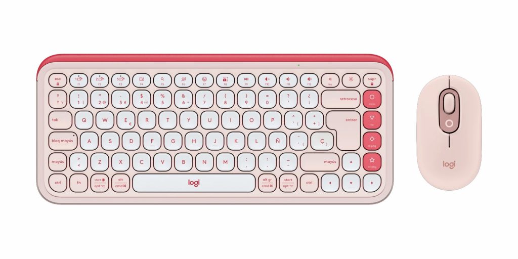Logitech Pop Icon Keys Combo Rosa Kit Tastiera e Mouse Wireless