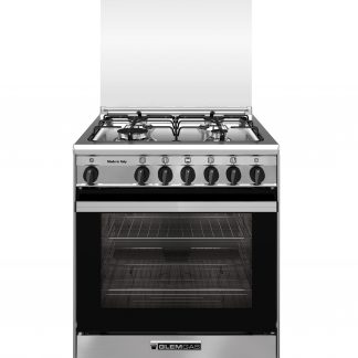 Glem Gas SA66TVI Inox Cucina a Gas 60CM 4 Fuochi con Forno a Gas Ventilato