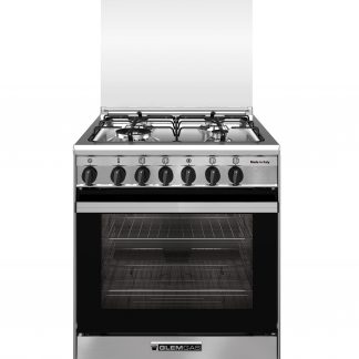 Glem Gas SA66TMI Inox Cucina a Gas 60CM 4 Fuochi con Forno Elettrico