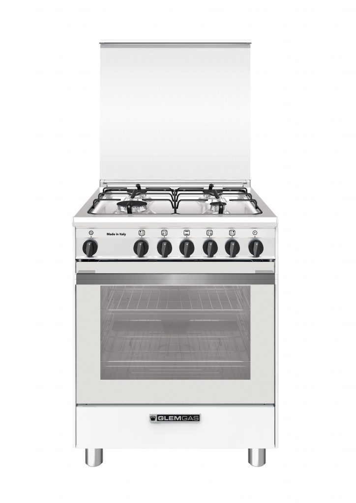 Glem Gas SA664VWH Bianca Cucina a Gas 60CM 4 Fuochi con Forno a Gas Ventilato