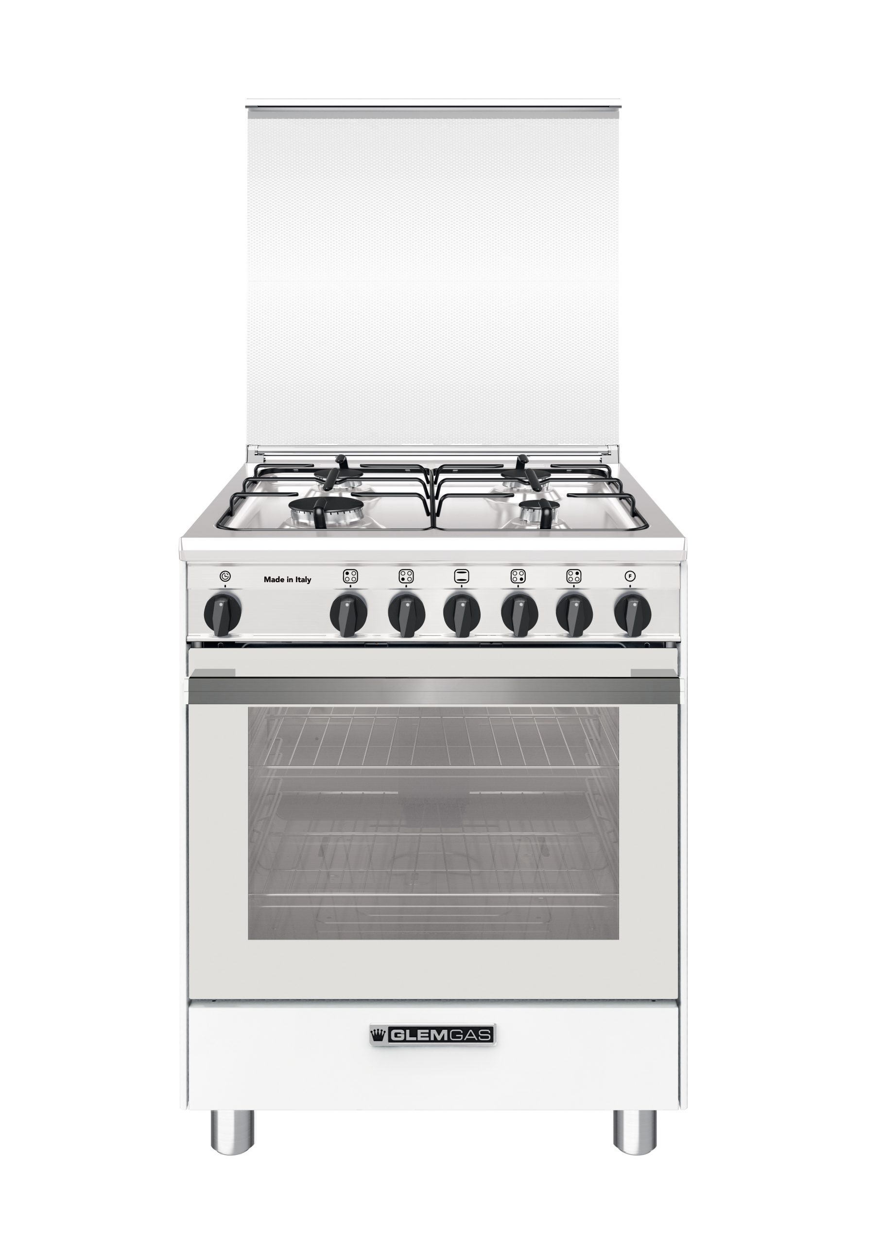 Glem Gas SA664VWH Bianca Cucina a Gas 60CM 4 Fuochi con Forno a Gas Ventilato