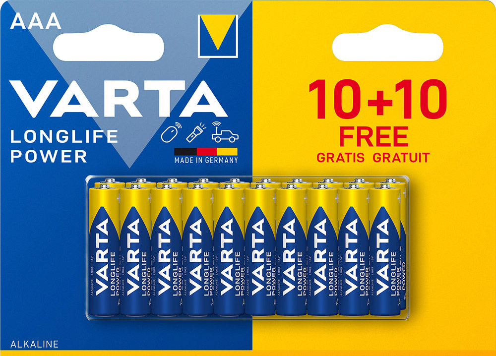 Varta Confezione 20 Batterie Alcaline Longlife Ministilo AAA