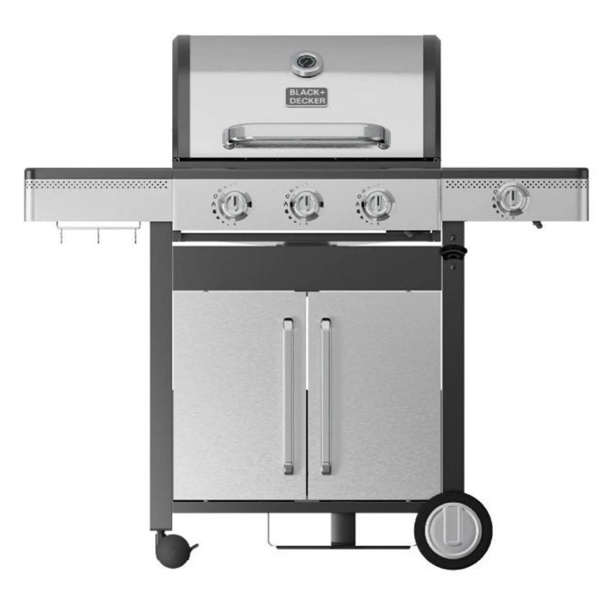 Black Decker BXOG12950E Barbecue a Gas GPL 3 Bruciatori e 1 Fornello Laterale