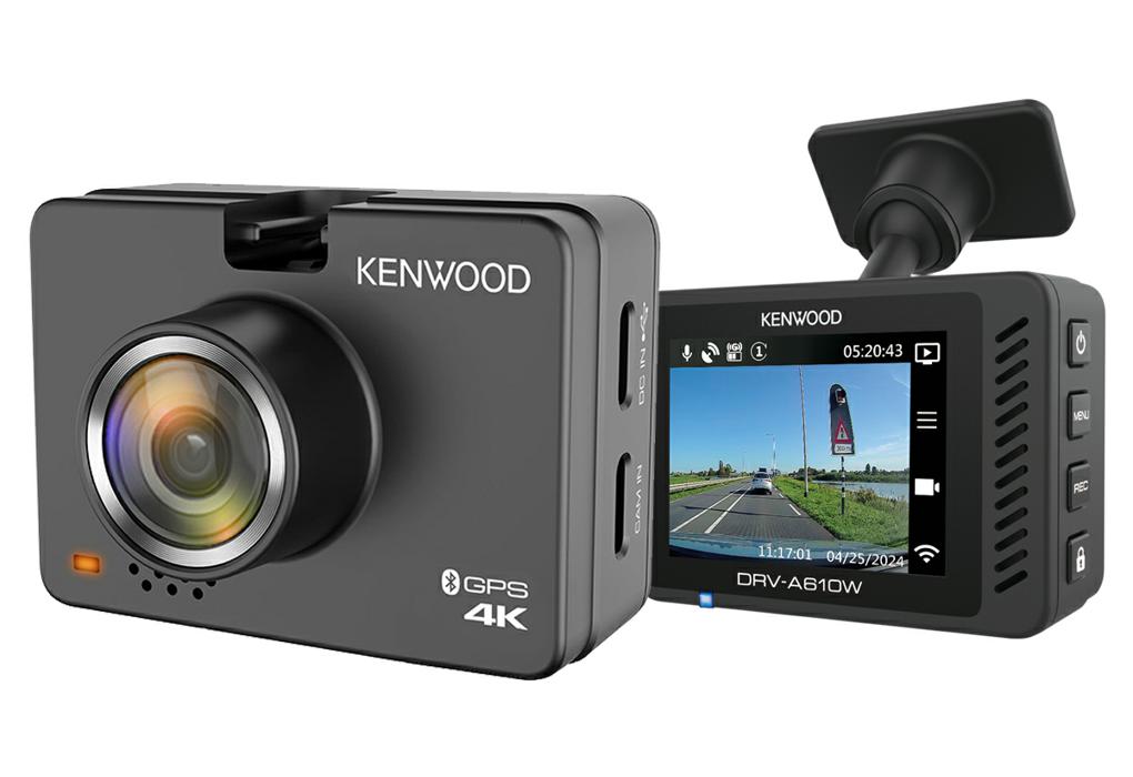 Kenwood DRVA610W Dash Cam Display 2 Pollici UHD 4K Wi-Fi Sensore-G e GPS