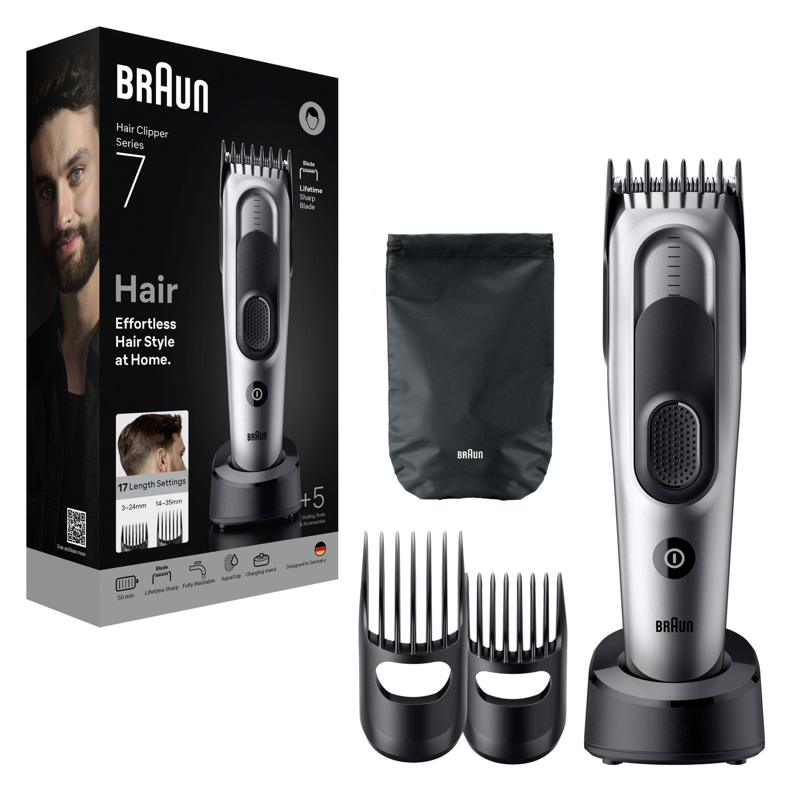 Braun HC7590 Regolacapelli Ricaricabile con Accessori