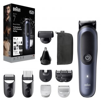 Braun AIO7 Regolabarba Capelli Viso e Corpo 11in1 con Accessori