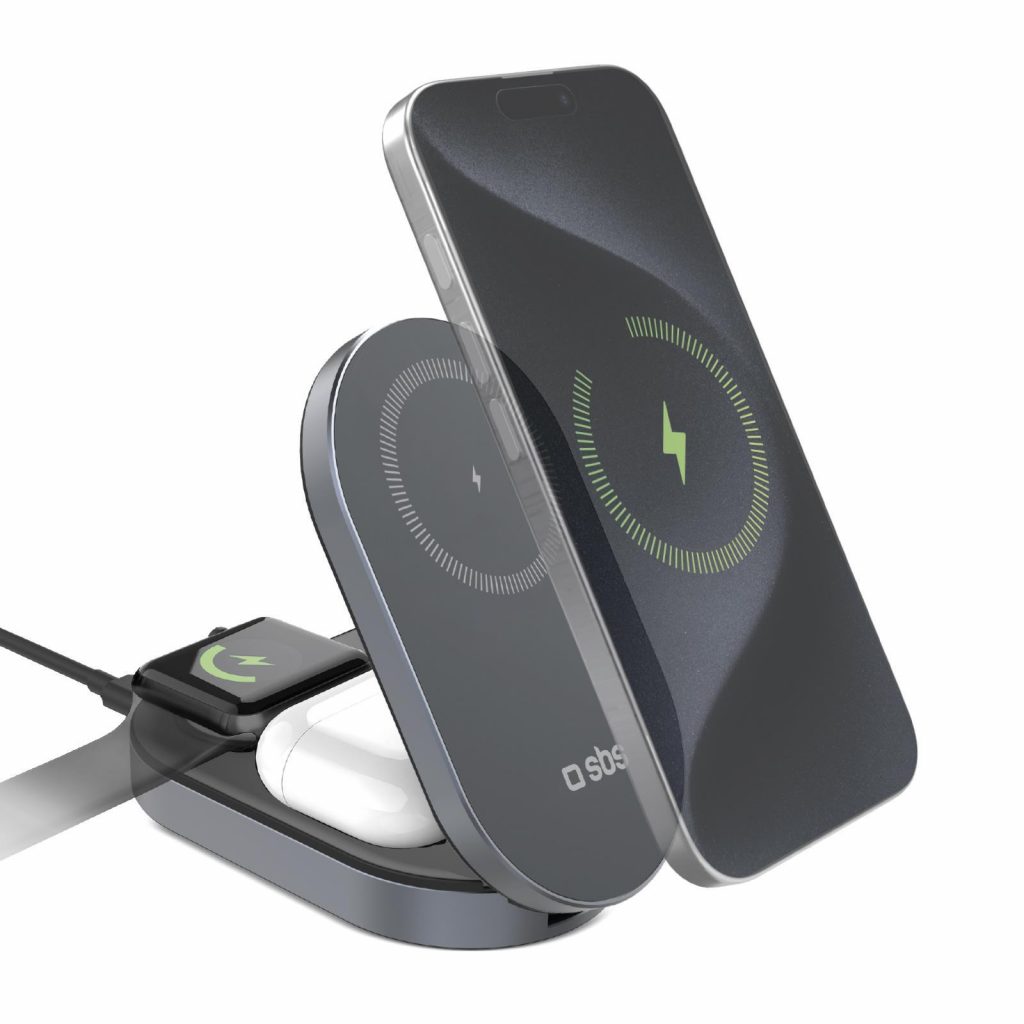 SBS TEWIRMAGFOLD31QI2MFI Caricatore Wireless Power Dock 3in1 15W