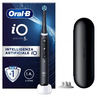 Oral-B iO 5s Matt Black Spazzolino Elettrico con Base di Ricarica e Custodia