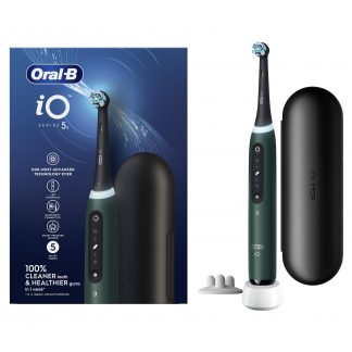 Oral-B iO 5s Forest Green Spazzolino Elettrico con Base di Ricarica e Custodia