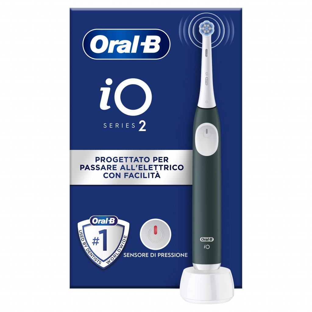 Oral-B iO2 Clean and Care Dark Green Spazzolino Elettrico con Testina Gentlecare