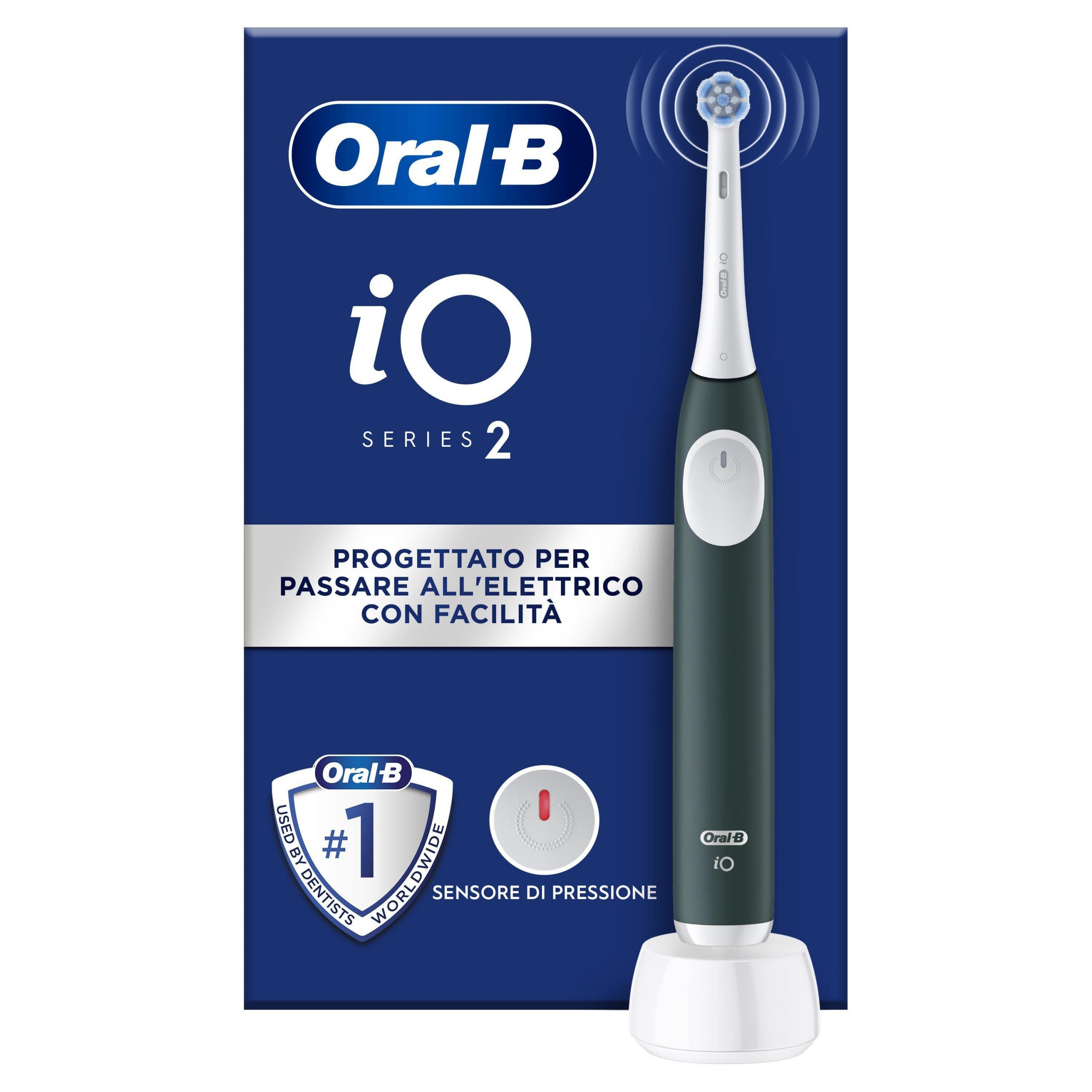 Oral-B iO2 Clean and Care Dark Green Spazzolino Elettrico con Testina Gentlecare