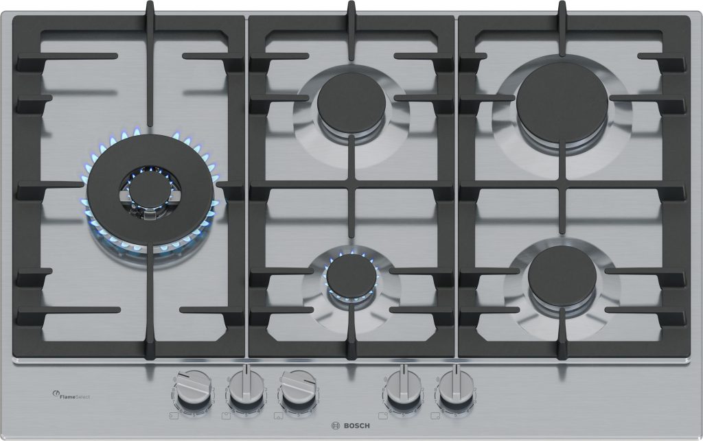 Bosch PCS7A5I90 Piano Cottura a Gas 75CM 5 Fuochi Griglie Ghisa