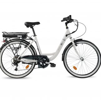 Smartway C6 Pearl White Bicicletta Elettrica City in Acciaio Autonomia 45KM