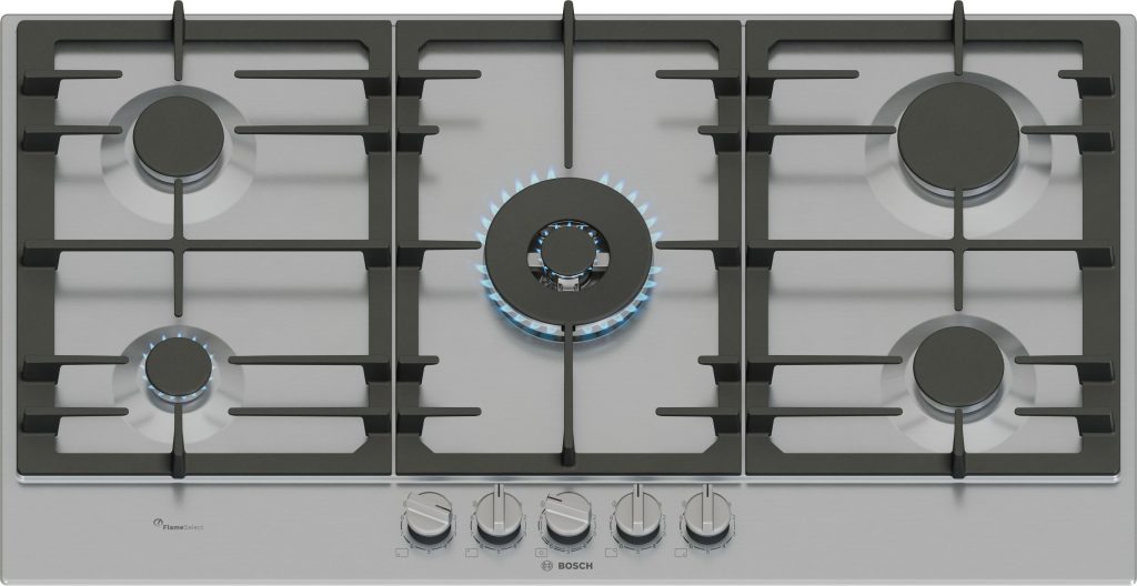 Bosch PCR9A5I90 Piano Cottura a Gas 90CM 5 Fuochi Griglie in Ghisa