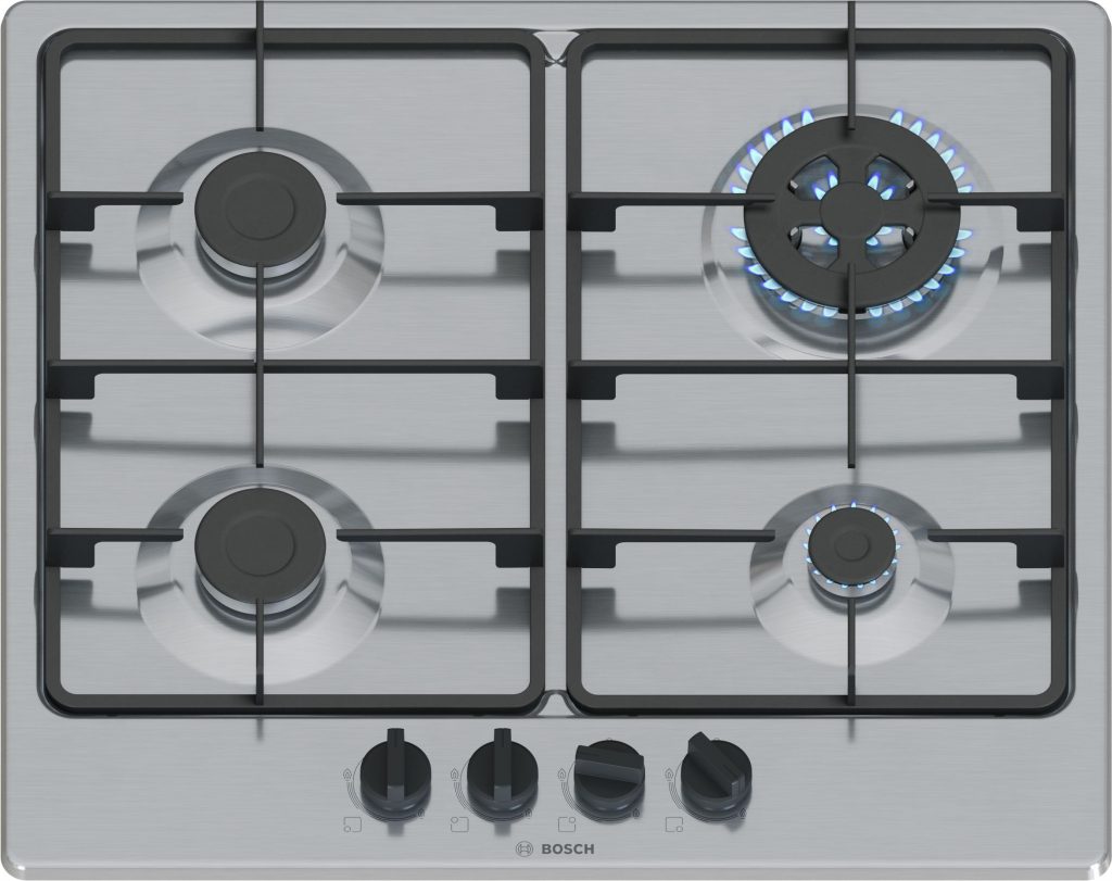 Bosch PGH6B5K60 Piano Cottura A Gas 60CM 4 Fuochi Griglie in Ghisa